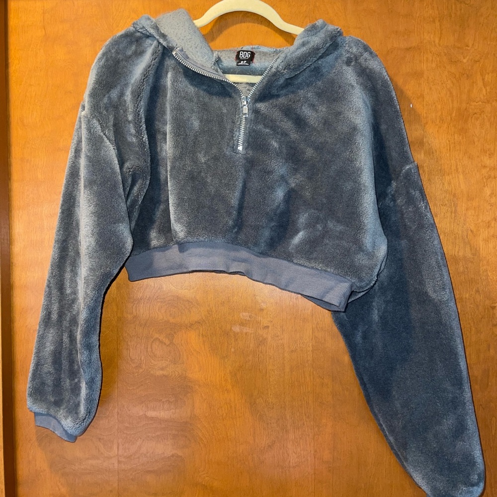 BDG Urban Outfitters Cropped Faux Fur Sweatshirt